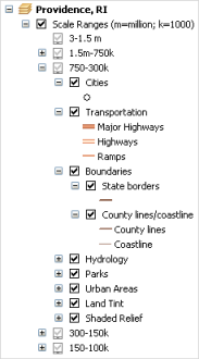 A multiscale ArcMap design for a basemap